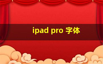 ipad pro 字体